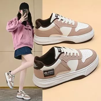 2025 весна женская обувь новые дышащие маленькие белые туфли детские корейская версия универсальная платформа спортивная обувь для сноуборда повседневная обувь 35