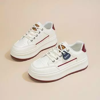 2025 весна женская обувь новые дышащие маленькие белые туфли детские универсальные туфли корейская версия платформа спортивная обувь для отдыха на доске обувь женская 35