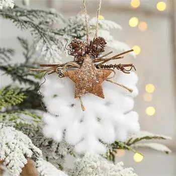2025 White Christmas Ball Snowflake Water Drop Bell Christmas Tree Ornament Xmas Hanging Pendants for Home Decor New Year Gift 1pcs
