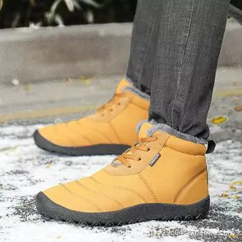 2025 winter cotton boots new warm thickened large size cotton shoes northern soft sole men s medium top snow boots can be 38