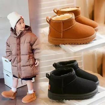 2025 Winter Kids Snow Boots: Waterproof, Velvet, Anti-slip, Soft Sole for Boys and Girls Sizes 26-31, 6 pairs set чёрный