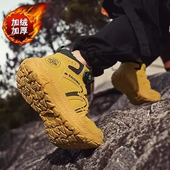 2025 winter model, medium top velvet warm leather surface casual outdoor tooling Martin boots European and American style Douyin live broadcast 39 чёрный