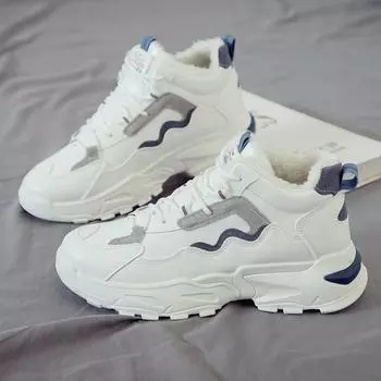 2025 winter new British style high-top Martin boots snow men s shoes tooling trendy shoes velvet sports and leisure board shoes 39