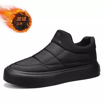 2025 winter new men s foot casual shoes with thick velvet and warm cotton shoes low-top sports live broadcast men s shoes 39