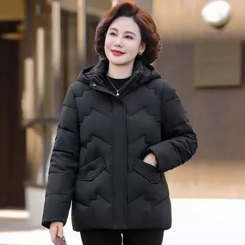 2025 Winter New Mother s Style Cotton Padded Jacket, Stylish and Slimming Short Padded Coat for Women XL