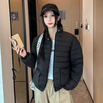 2025 Winter New Short Versatile Cotton Padded Jacket Fashion Casual Stylish Women s Outerwear M