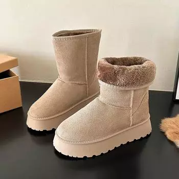 2025 winter new snow boots women s large size basic classic couple non-slip waterproof high cotton boots 36