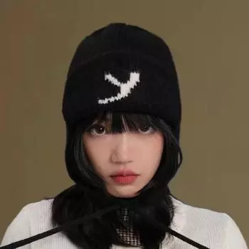 2025 Winter New Xiaoxiangfeng Fashion Warm Windproof Ear Protection Small Wool Knitted Hat Ski Lei Feng Hat M56-58cm