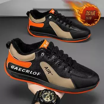 2025 winter velvet warm one pedal men s shoes black waterproof labor insurance cotton shoes Forrest Gump sports shoes board shoes thick sole 39