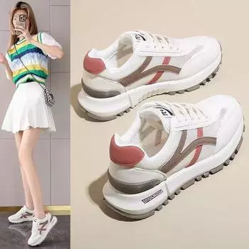 2025 Women Popular Sneakers Luxury Designer Breathable Platform Vulcanized Shoes Outdoor Non Slip Air-cushion Women Running Shoe 35