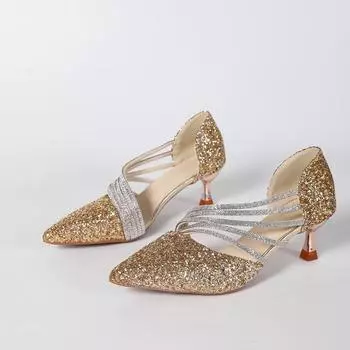 2025 Women Pumps Summer Pointed Toe shoes Sexy Banquet High Heels Sandals Fashion Comfortable Solid Color Wedding Women Shoes 35