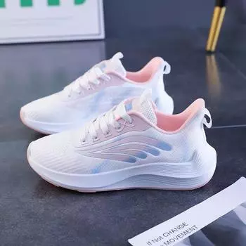 2025 women s casual shoes breathable soft sole outdoor casual sports shoes flying woven white shoes flat casual shoes 36
