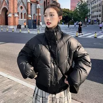 2025 women s cotton clothes, lazy style jackets, women s short winter loose and thick, casual warm fashion padded jackets S