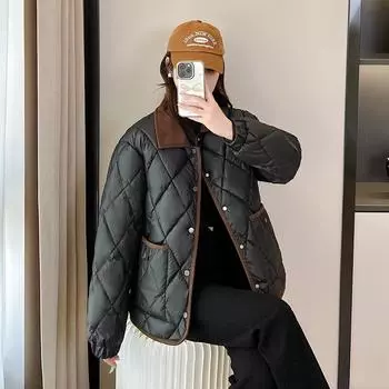 2025 women s padded clothes new small fragrance style fashionable foreign style loose and versatile short padded jacket winter women s jacket S