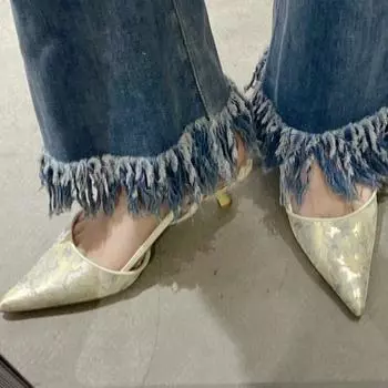 2025 women s summer new sexy pointed stiletto sandals outdoor banquet party shallow mouth ladies buckle high heels 34--40 size 34 светло-зеленый