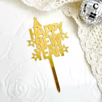 2025 Year Cake Toppers Acrylic Xmas Cupcake Topper For Home Merry Christmas Year Party Cake Decoration