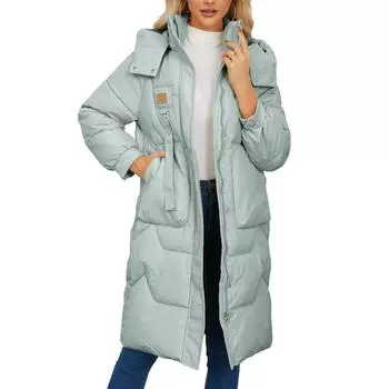 2025 женская одежда осень и зима новая куртка на хлопковой подкладке утолщенная с длинными рукавами теплая шапка куртка на хлопковой подкладке пальто S