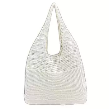 2025 Женская ретро вязаная сумка через плечо в корейском стиле с вырезами Beige Almond