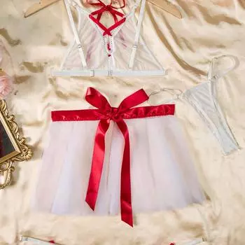 2025 Женская сексуальная ролевая униформа из трех предметов S