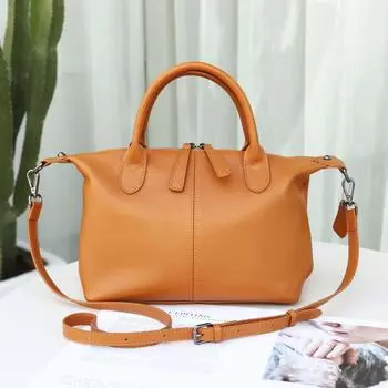 2025 Женская сумка-мессенджер из натуральной коровьей кожи чёрный