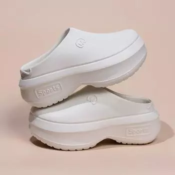 2025 Женские шлепанцы-сабо из ЭВА для женщин, обувь слипоны, платформа, толстые, удобные, женские массивные шлепанцы на плоской подошве, шлепанцы-лоферы 36-37 белый