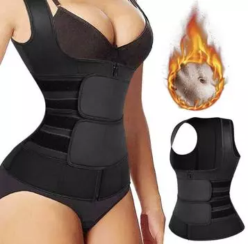 2025 Женский пот Сауна Формирователи тела Моделирующий корсет Пояс для пота Талия Тренер Термопояса для похудения Похудение S чёрный