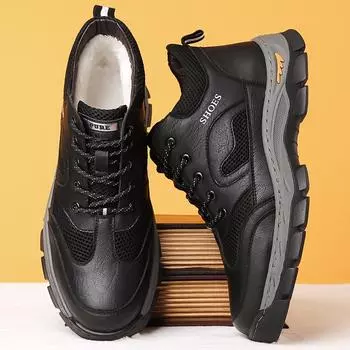 2025 зимние новые мужские высокие хлопковые туфли в спортивном стиле повседневные туфли бархатные теплые зимние ботинки на толстой подошве 22018 38