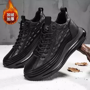 2025 зимняя новая мужская круглая бархатная теплая спортивная хлопковая обувь повседневная модная обувь для молодых мужчин 39