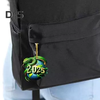 2025 змея подвесное украшение для дома комнатная рождественская елка зеркало заднего вида автомобиля 2D плоская акриловая змея подвесное украшение новогодний кулон Snake