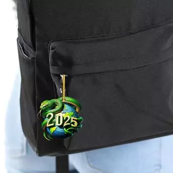 2025 змея подвесное украшение для дома комнатная рождественская елка зеркало заднего вида автомобиля 2D плоская акриловая змея подвесное украшение новогодний кулон Snake