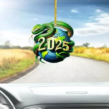 2025 змея подвесное украшение для дома в помещении рождественская елка зеркало заднего вида автомобиля 2D плоская акриловая змея