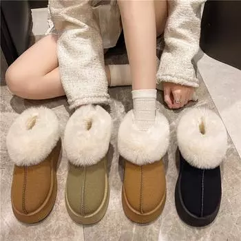 2025wish foreign trade large size snow boots 2024 winter explosion thick-soled non-slip velvet warm cotton shoes 36 жёлтый
