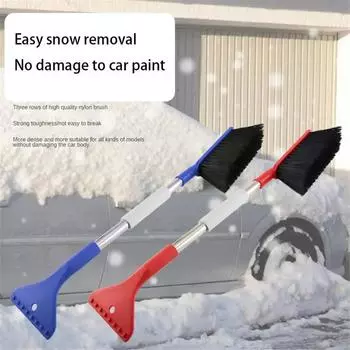 2025Year Ergonomic 2-in-1 Ice Scraper Auto Snow Brush Car Snow Removal Brush Car Foam Grip Snow Removal Tool Vehicle Accessories