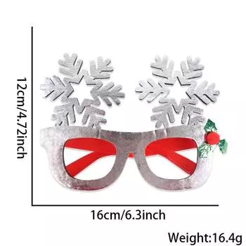 2026 Christmas glasses bronzing cloth snowflake stars photo props new party decoration Spanish alphabet glasses bright cloth Christmas glasses