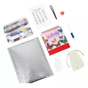 2026 Календарь настольный с картиной из страз Сделай сам Ручная работа Бабочка Созвездие Искусство из страз Рисование Стоячий Перекидной календарь Украшение A