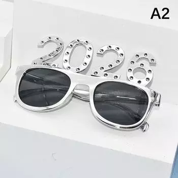 2026 Номерные очки Счастливый год Очки Очки с бриллиантовыми блестками Солнцезащитные очки Косплей Реквизит Украшение для рождественской вечеринки Смешные очки