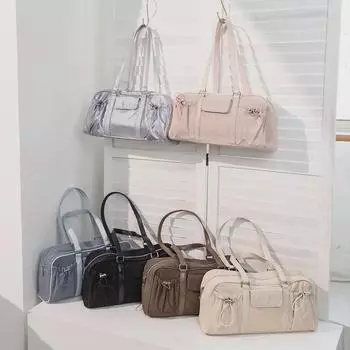 202 Новая вместительная нейлоновая сумка подмышкой в корейском стиле для женщин – модная, универсальная дорожная сумка-подушка для ношения на плече и в руке 37*18*10.5 чёрный