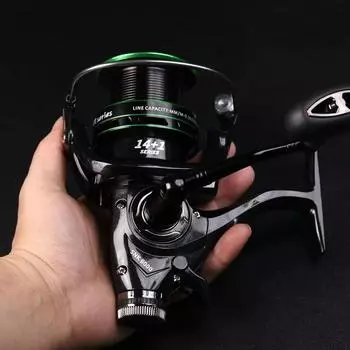2034 Новая рыболовная катушка с двойным тормозом 3000-6000, сверхпрочная карповая фидерная спиннинговая катушка, спиннинговое колесо, рыболовное колесо SNK 3000 Series чёрный