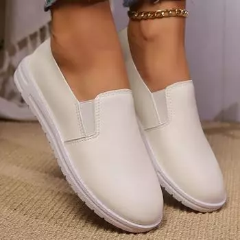 204 Осенние новые одинарные туфли легкие и удобные с круглым носком черно-белые популярные туфли на плоской подошве размер 36-43 36