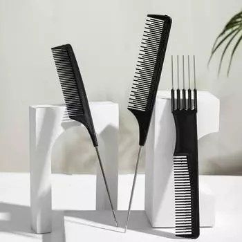 204 стальных игольчатых хвостика-гребня для девочек, визажистов, парикмахеров - идеально подходит для укладки волос и разделения на секции