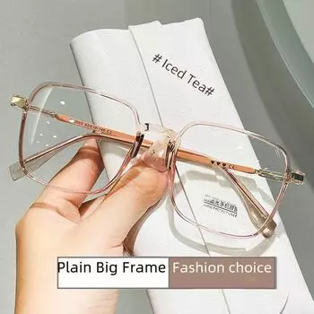 2055 Ультралегкая оправа для очков для близорукости с защитой от синего света - унисекс, модный корейский стиль Empty frame синий/прозрачный