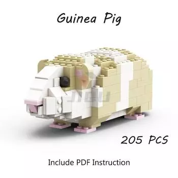 205 шт. Набор для моделирования морской свинки, строительные блоки, милые домашние животные, кирпичи MOC, креативная детская игрушка, подарок на день рождения, рождественский подарок
