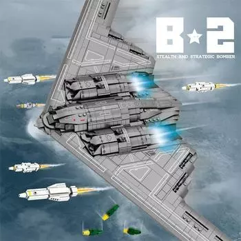 2063 шт. B-2 призрак стратегический бомбардировщик строительные блоки модель истребителя ВВС коллекция кирпичей дисплей DIY игрушки для детей идея подарка nobox серый/чёрный