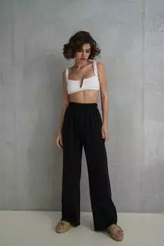 2069 - Черные муслиновые брюки Bohemai Debora