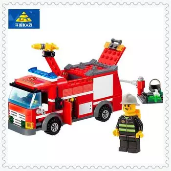 206 шт. пожарная машина пожарный спасательная модель строительный блок игрушки Кази 8054