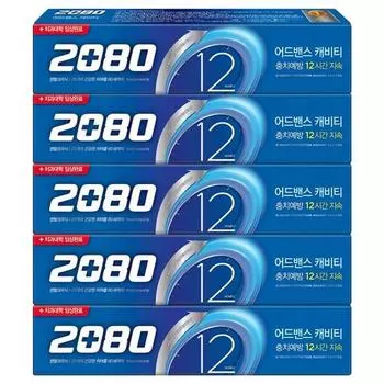 2080 Зубная паста Advanced Cavity 160г, 5 шт.. корейская зубная паста