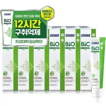 2080 Зубная паста BioFresh с прохладным вкусом мяты 150г, 6 шт.. корейская зубная паста