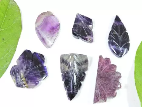209 карат натуральный флюорит лист резной кристалл драгоценный камень россыпью 6 шт лот 26-34 мм RQ-1198