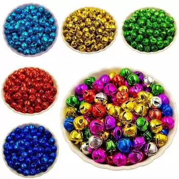 20/100/200 шт. 6/8 мм DIY для фестиваля, вечеринки, свободные бусины, рождественские колокольчики, ожерелье, браслет, подвеска 100Pcs 6mm разноцветный