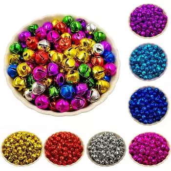 20/100/200 шт. 6/8 мм DIY для фестиваля, вечеринки, свободные бусины, рождественские колокольчики, ожерелье, браслет, подвеска 100Pcs 6mm разноцветный